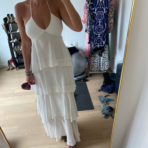 A.L.C. Dresses & Skirts - ALC Halter V Neck silk tiered dress